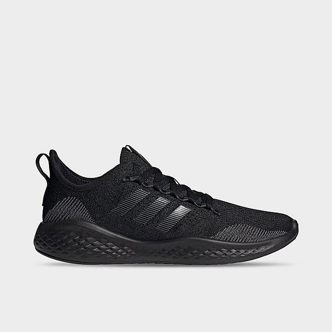 Front view of Men's adidas Fluidflow 2.0 Running Shoes in Black/Grey/Black Click to zoom