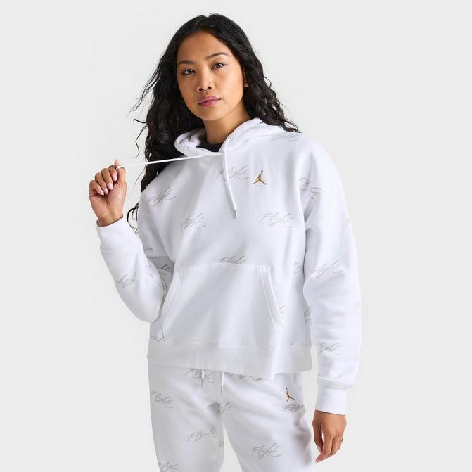 Womens plain white outlet pullover hoodie