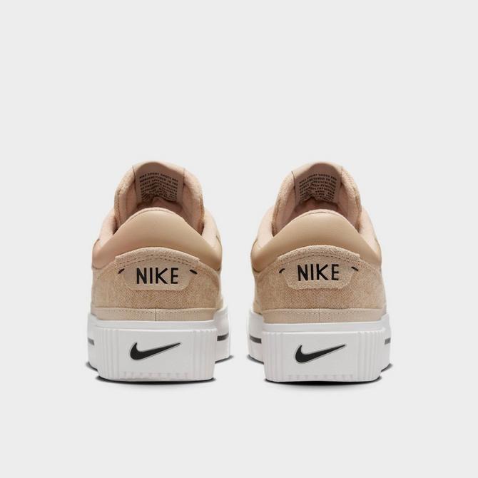 Left view of Women's Nike Court Legacy Lift LE Casual Shoes in Hemp/Black/Sail/Sanddrift Click to zoom