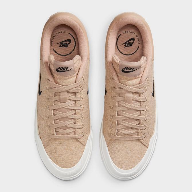 Back view of Women's Nike Court Legacy Lift LE Casual Shoes in Hemp/Black/Sail/Sanddrift Click to zoom