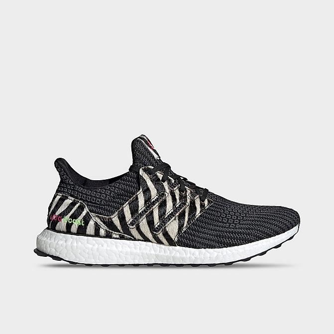 Right view of adidas UltraBOOST DNA Zebra Running Shoes in Black/White/Shock Pink Click to zoom