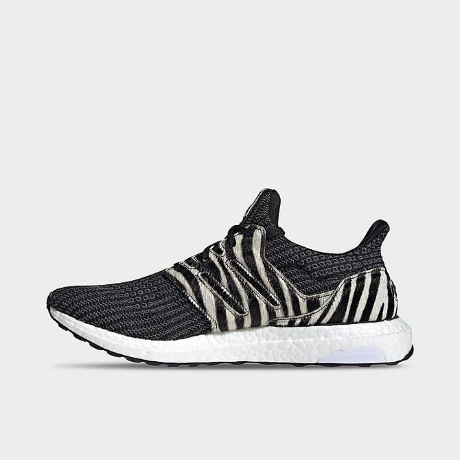 Front view of adidas UltraBOOST DNA Zebra Running Shoes in Black/White/Shock Pink Click to zoom