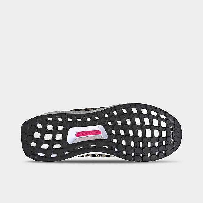 Bottom view of adidas UltraBOOST DNA Zebra Running Shoes in Black/White/Shock Pink Click to zoom