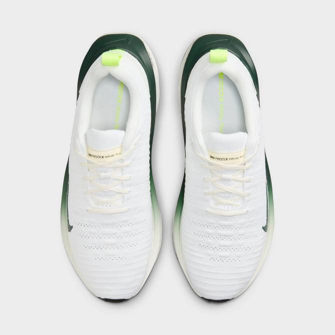 Back view of Men's Nike InfinityRN 4 Road Running Shoes in White/Volt/Sail/Pro Green Click to zoom