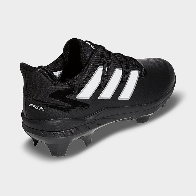 Left view of Men's adidas Adizero Afterburner 9 Pro TPU Baseball Cleats in Black/White/Silver Metallic Click to zoom