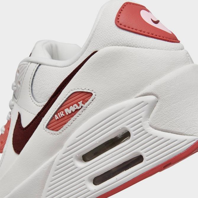 Nike air max 90 outlet red/white women's casual shoe