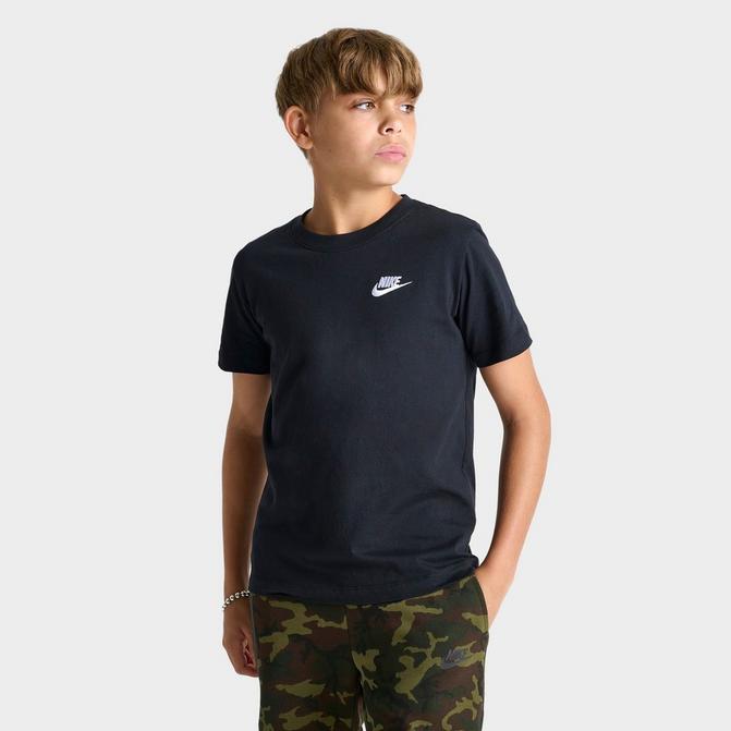 [angle] view of Kids' Nike Sportswear T-Shirt in Black Click to zoom