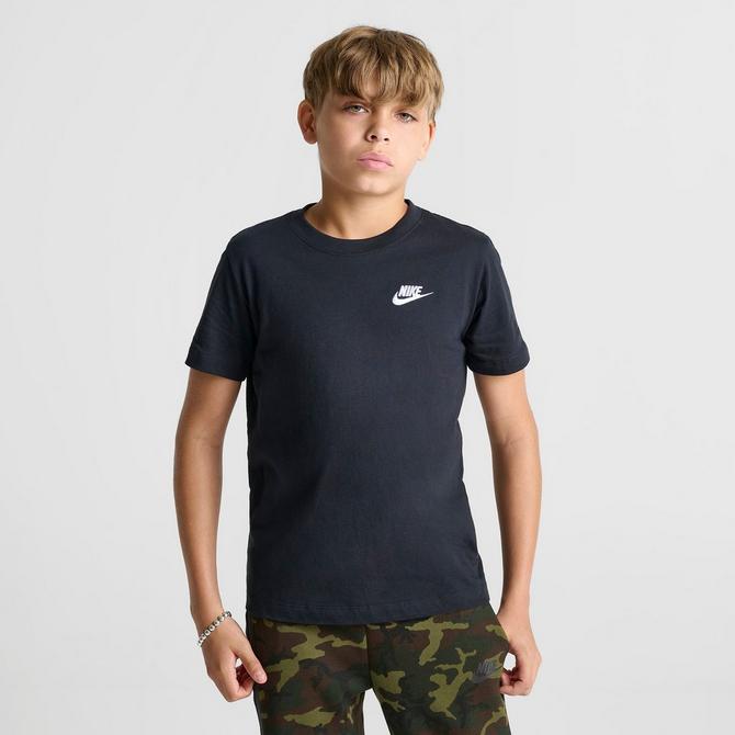 [angle] view of Kids' Nike Sportswear T-Shirt in Black Click to zoom