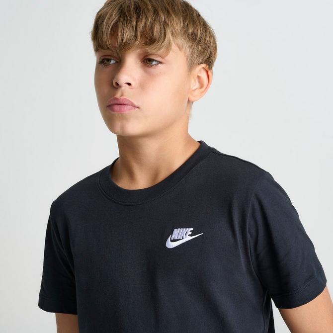[angle] view of Kids' Nike Sportswear T-Shirt in Black Click to zoom