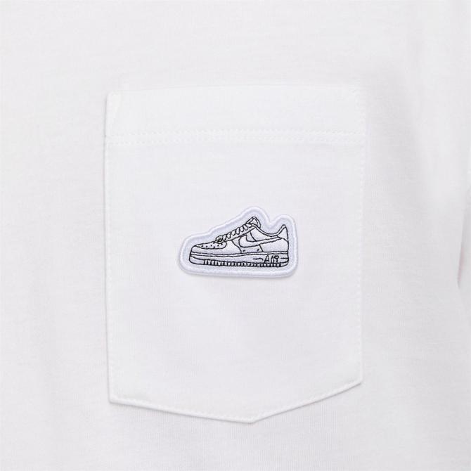 [angle] view of Men's Nike Sportswear AF1 Patch T-Shirt in White Click to zoom