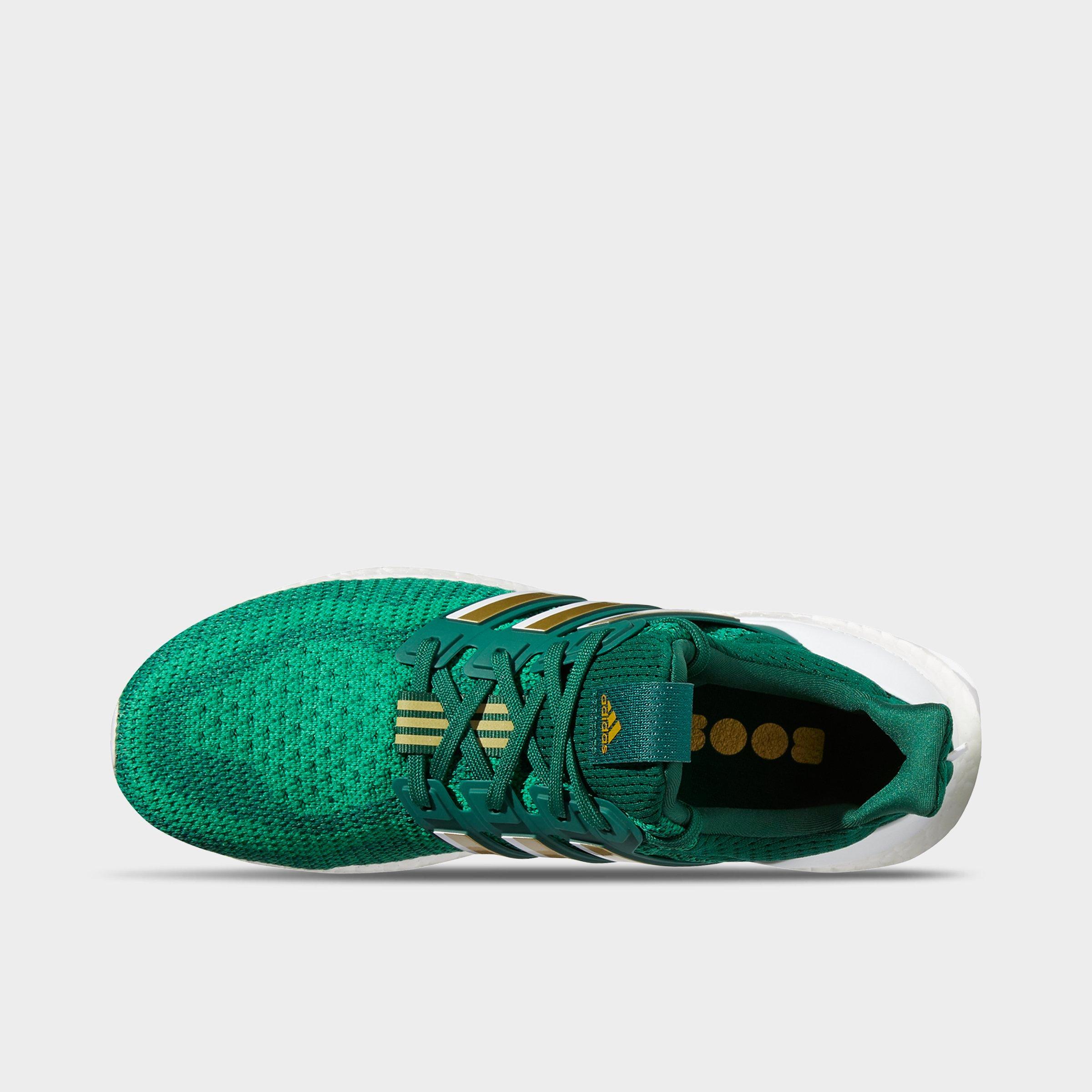 green and gold running shoes
