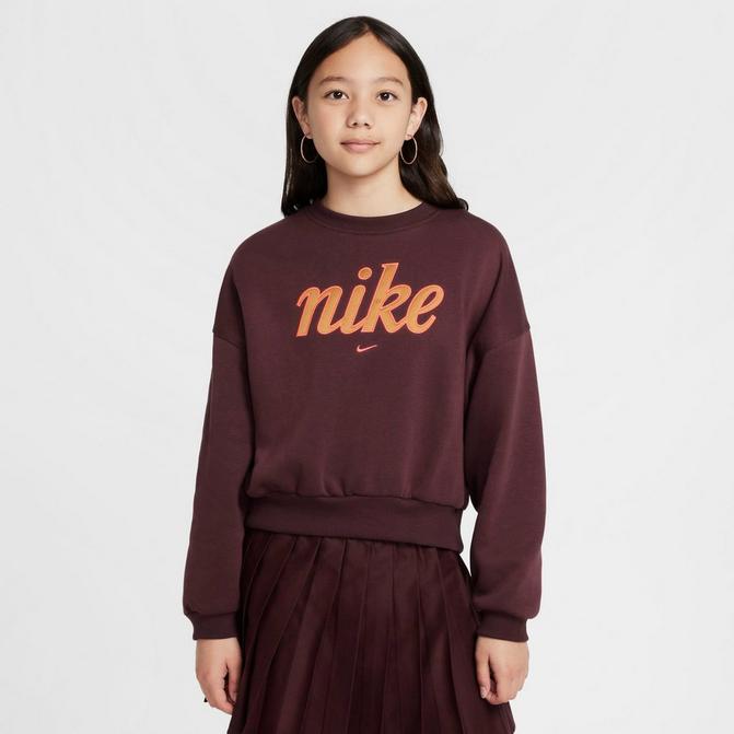 Girls Nike Sportswear Club Fleece Boxy Crewneck Sweatshirt Finish Line