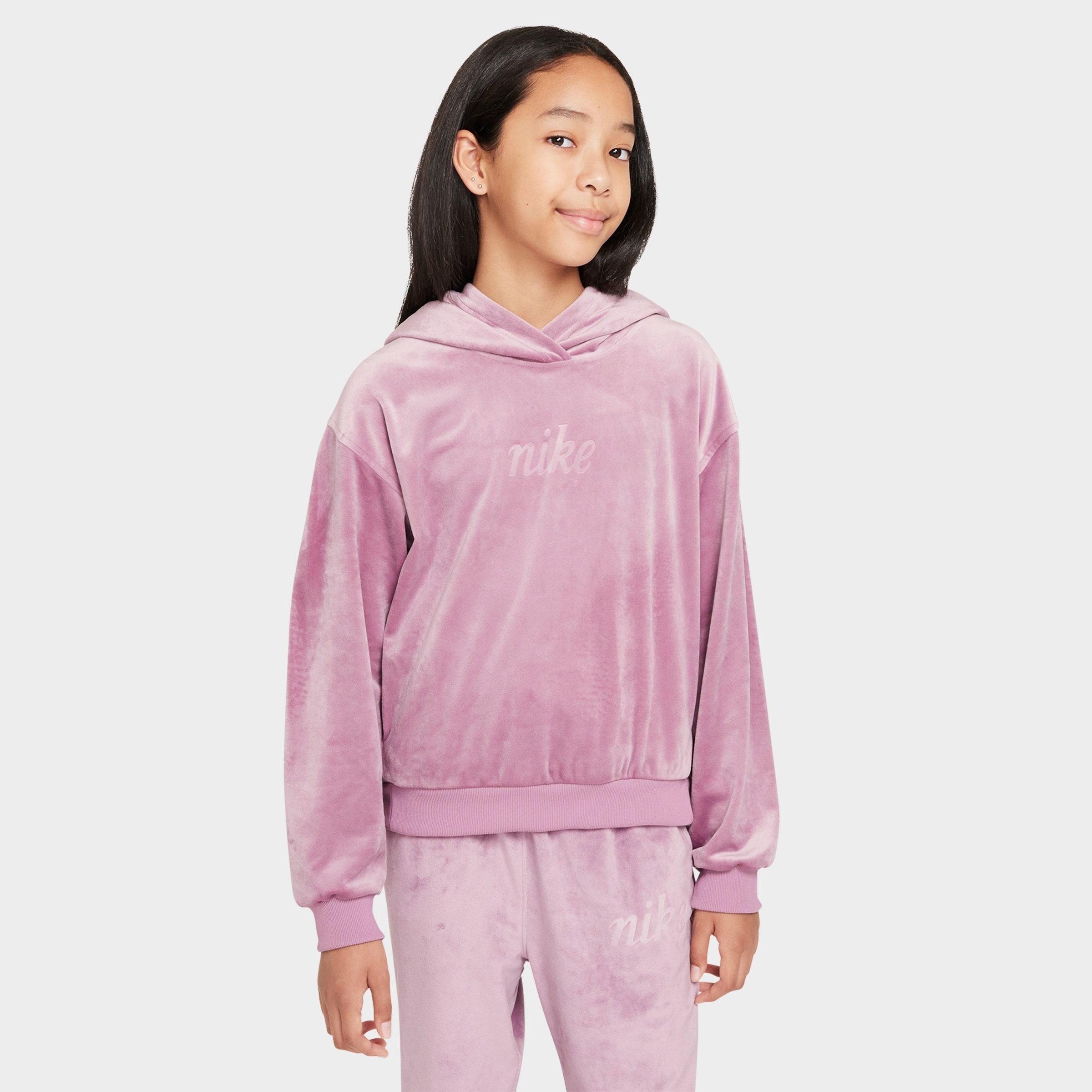 Girls Nike Sportswear Velour Pullover Hoodie