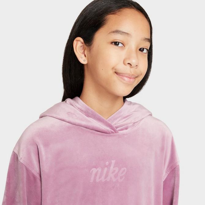 Girls Nike Sportswear Velour Pullover Hoodie