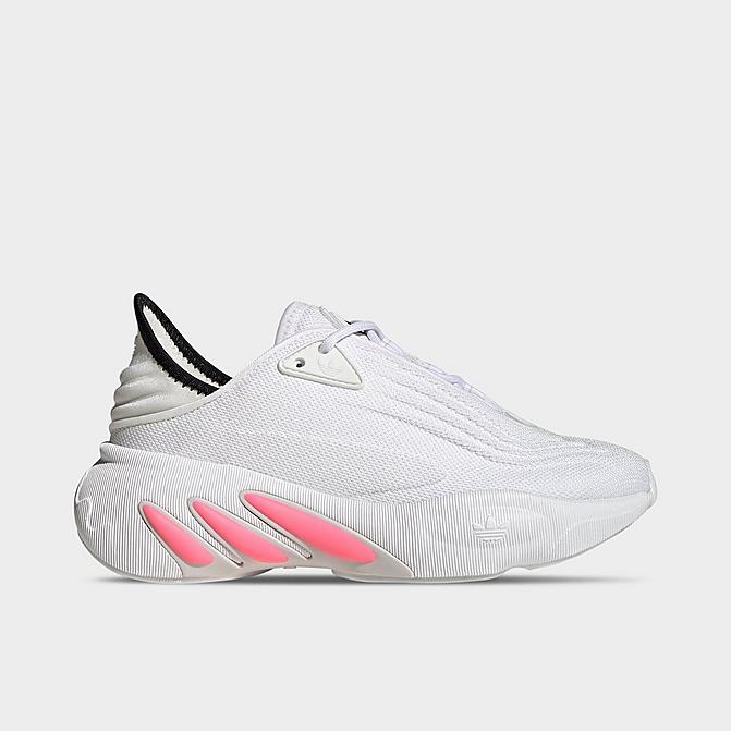 Right view of Big Kids' adidas Originals Adifom SLTN Casual Shoes in White/Beam Pink/Grey Click to zoom
