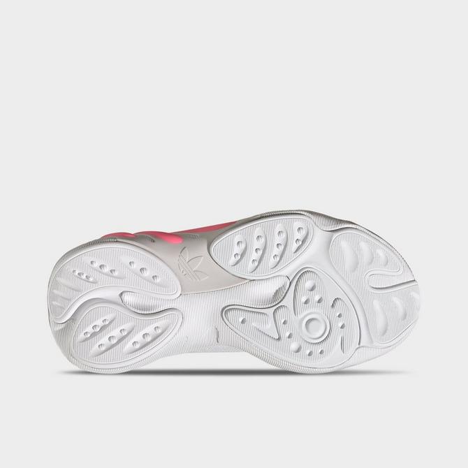 Bottom view of Big Kids' adidas Originals Adifom SLTN Casual Shoes in White/Beam Pink/Grey Click to zoom