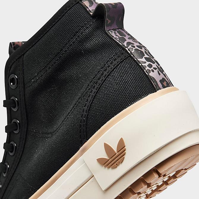 Front view of Women's adidas Originals Nizza Trek Sneaker Boots in Black/Magic Beige/Cream White Click to zoom