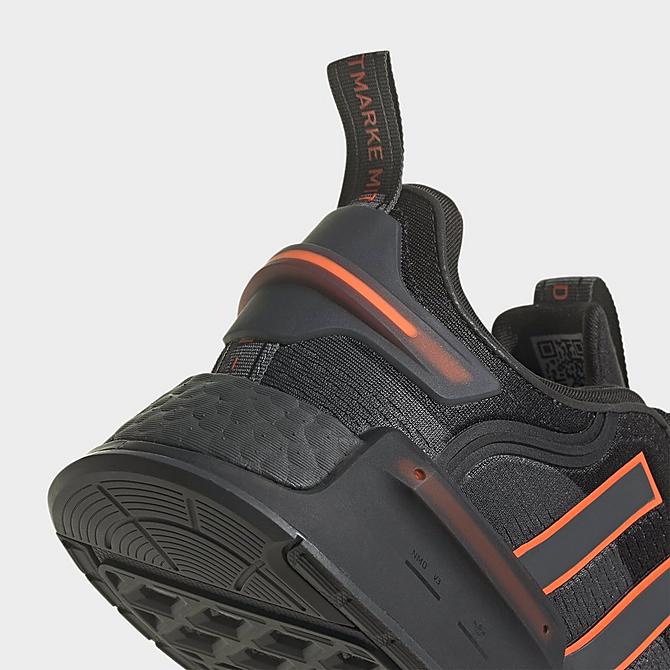 Front view of Men's adidas Originals NMD_R1 V3 Casual Shoes in Grey/Solar Orange/Black Click to zoom