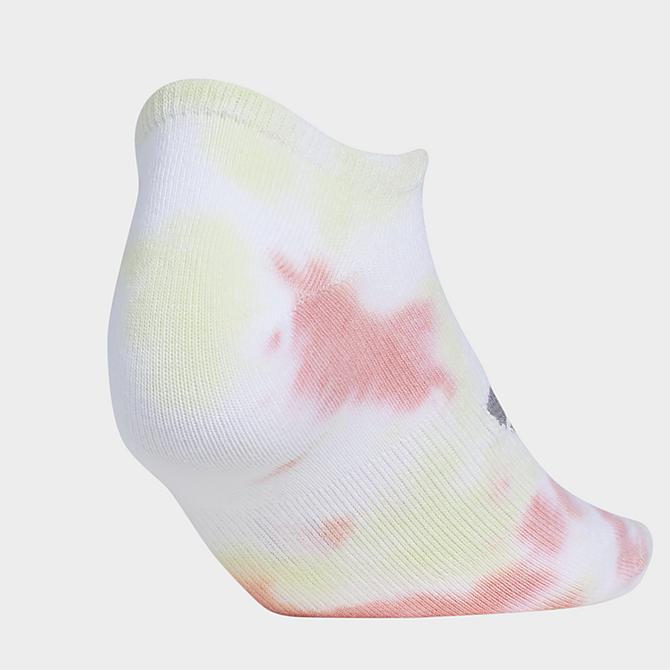 Back view of Women's adidas Originals Statement Color Wash No-Show Socks (3-Pack) in Light Pink/Multi Click to zoom