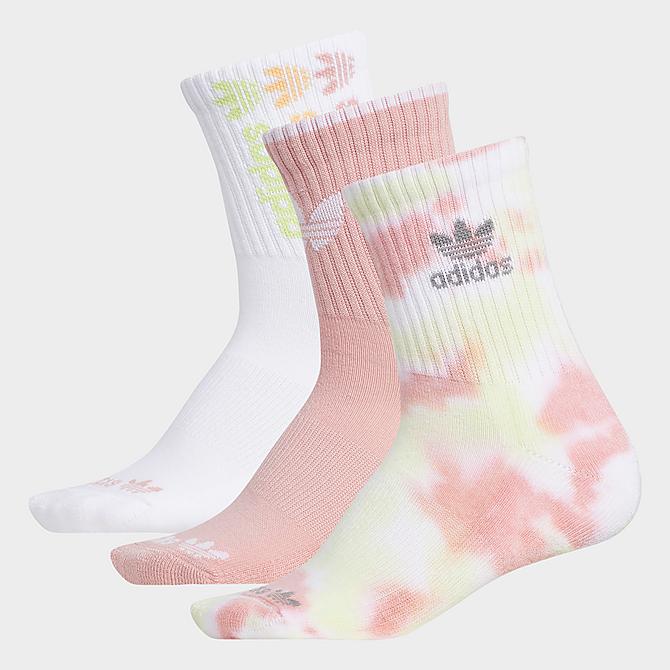 Back view of Women's adidas Originals Color Wash Quarter Socks (3-Pack) in Light Pink Click to zoom