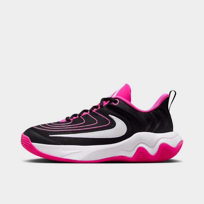 Right view of Big Kids’ Nike Giannis Immortality 4 Basketball Shoes in Black/Laser Fuchsia/White Click to zoom