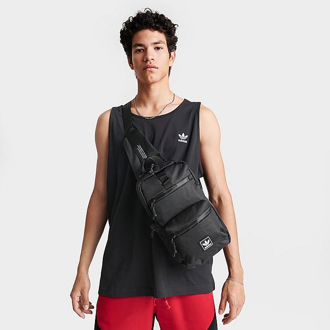 Front view of adidas Originals Utility Sling Bag in Black Click to zoom
