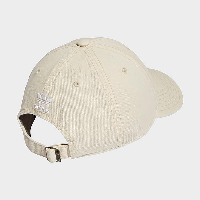 [angle] view of adidas Originals Precurved Washed Strapback Hat in White Click to zoom