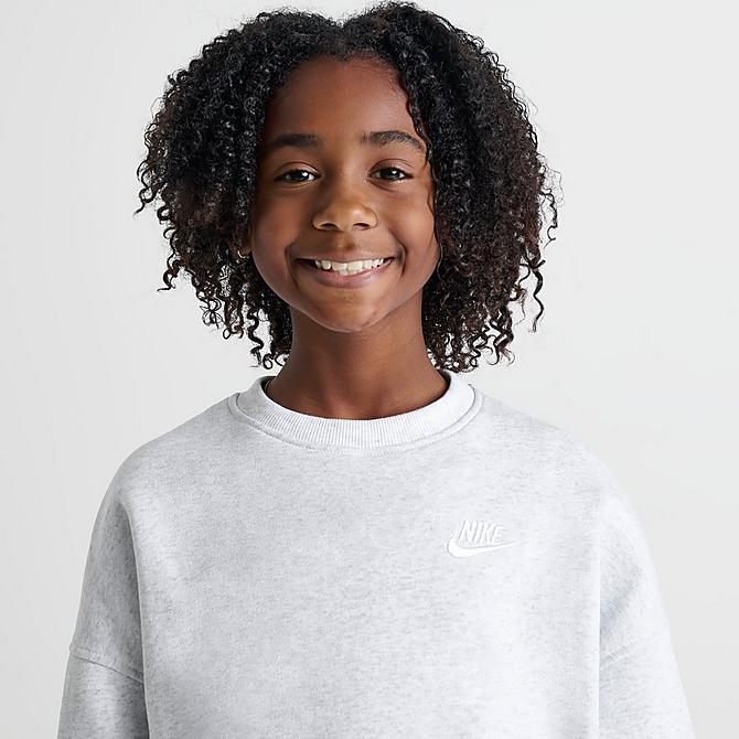 Girls' Nike Sportswear Club Fleece Boxy Crewneck Sweatshirt Girls' Nike Sportswear Club Fleece Boxy Crewneck Sweatshirt