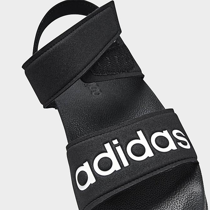 Front view of Little Kids' adidas Originals Adilette Athletic Sandals in Black/White Click to zoom