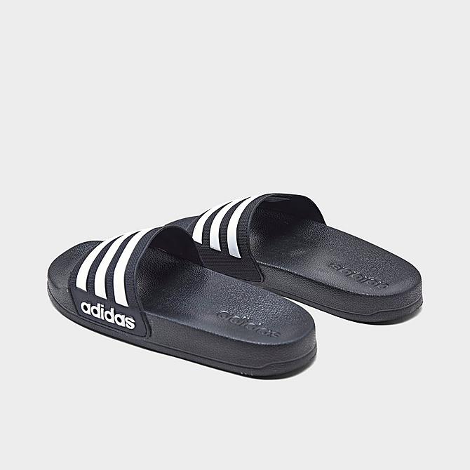 Left view of Little Kids' adidas Adilette Shower Slide Sandals in Core Black/Footwear White Click to zoom