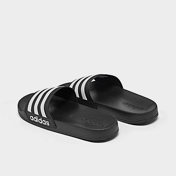 Left view of Big Kids' adidas Adilette Shower Slide Sandals in Core Black/Cloud White Click to zoom