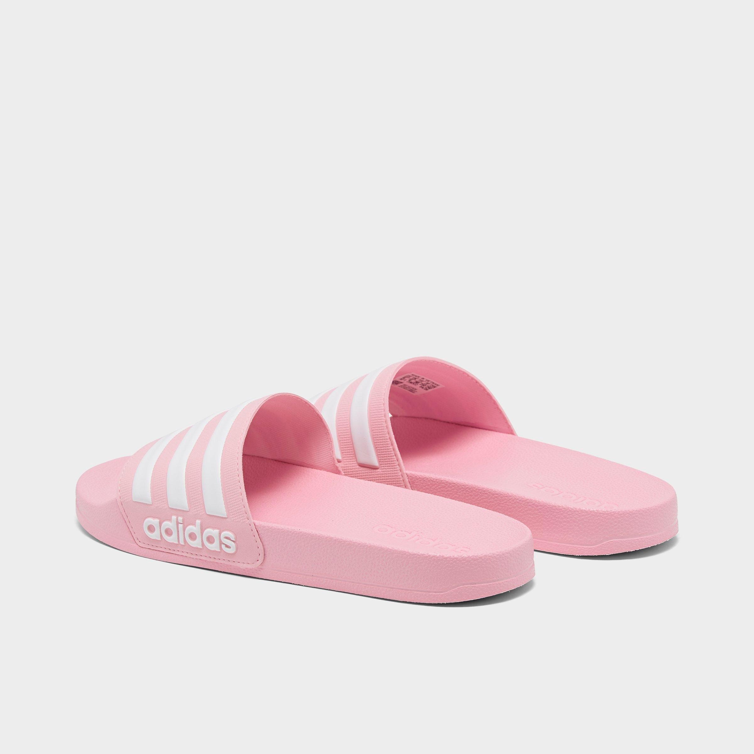 girls pink adidas sliders