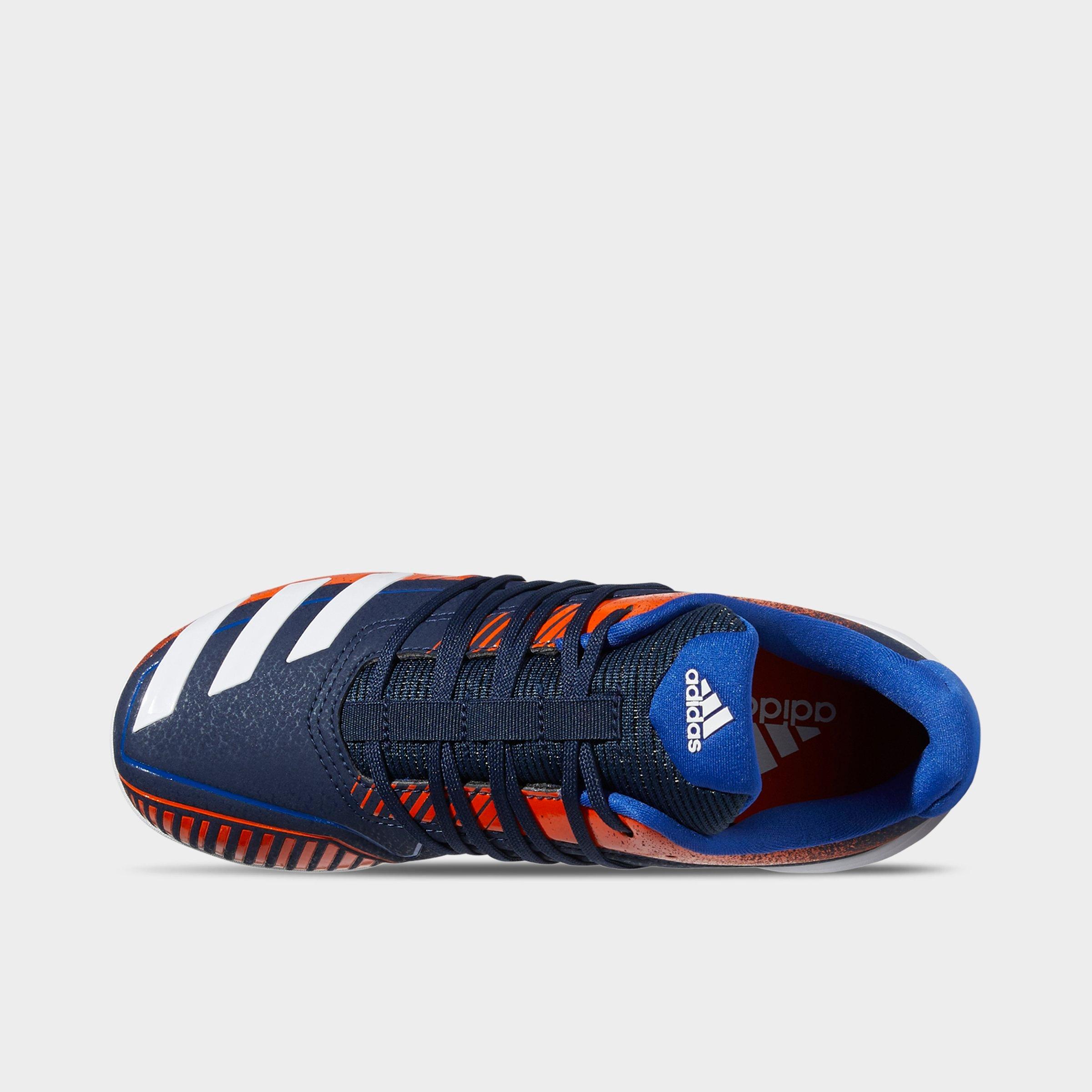 navy blue and orange baseball cleats