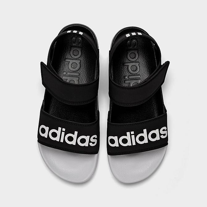 Back view of Women's adidas Adilette Athletic Sandals in Core Black/Cloud White Click to zoom
