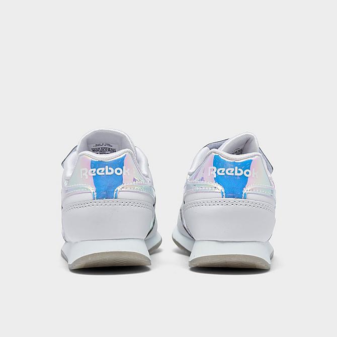Left view of Girls' Toddler Reebok Royal Classic Jogger 3 Casual Shoes in Cloud White/Cloud White/Silver Metallic Click to zoom