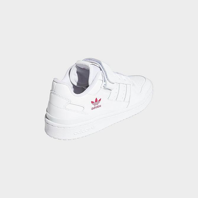 Left view of Women's adidas Originals Forum Low Casual Shoes in White/White/Shock Pink Click to zoom