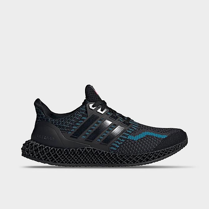 Right view of Men's adidas Ultra 4D 5.0 Running Shoes in Black/Black/Carbon Click to zoom