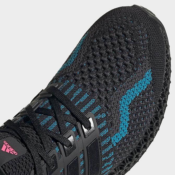 Front view of Men's adidas Ultra 4D 5.0 Running Shoes in Black/Black/Carbon Click to zoom