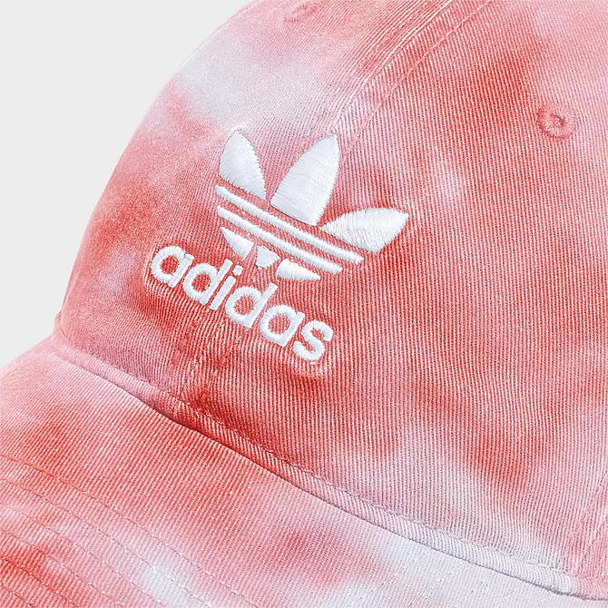 Front view of adidas Originals Tie-Dye Strapback Hat in Bright Pink Click to zoom