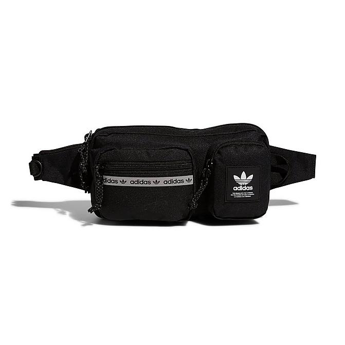Front view of adidas Originals Rectangle Crossbody Bag in Black/White Click to zoom