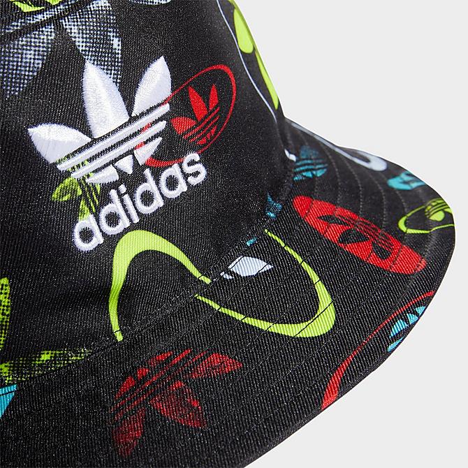 [angle] view of adidas Originals Play Hard Bucket Hat in Black Click to zoom