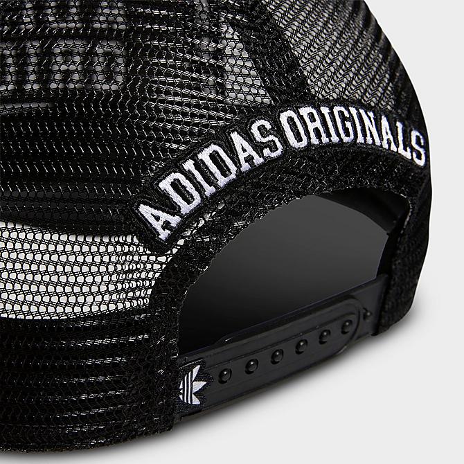 Back view of adidas Originals New Prep Trucker Snapback Hat in Black/White Click to zoom
