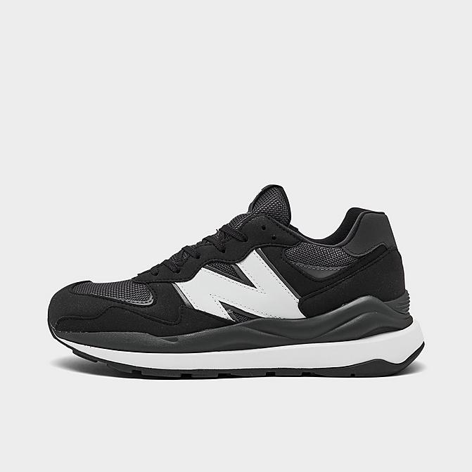 Right view of Big Kids' New Balance 57-40 Casual Shoes in Black/White Click to zoom