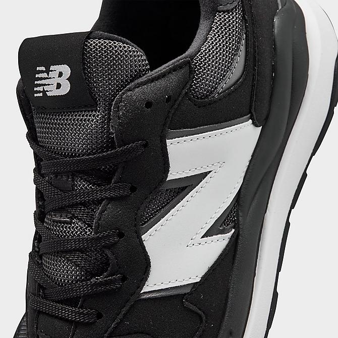 Front view of Big Kids' New Balance 57-40 Casual Shoes in Black/White Click to zoom