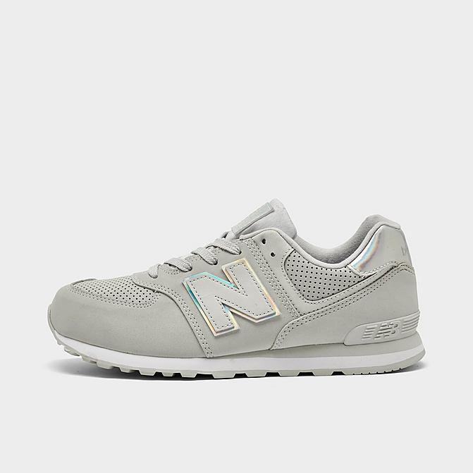 Right view of Girls' Big Kids' New Balance 574 Casual Shoes in Summer Fog/White Click to zoom