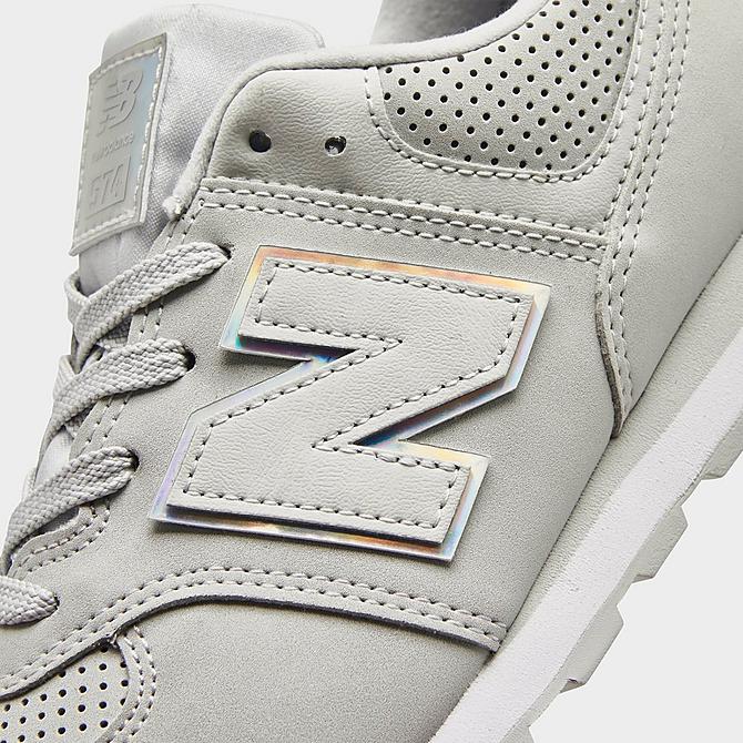 Front view of Girls' Big Kids' New Balance 574 Casual Shoes in Summer Fog/White Click to zoom