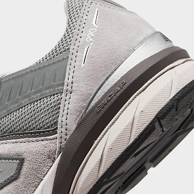 Front view of Boys' Big Kids' New Balance 990v5 Casual Shoes in Grey/Grey Click to zoom