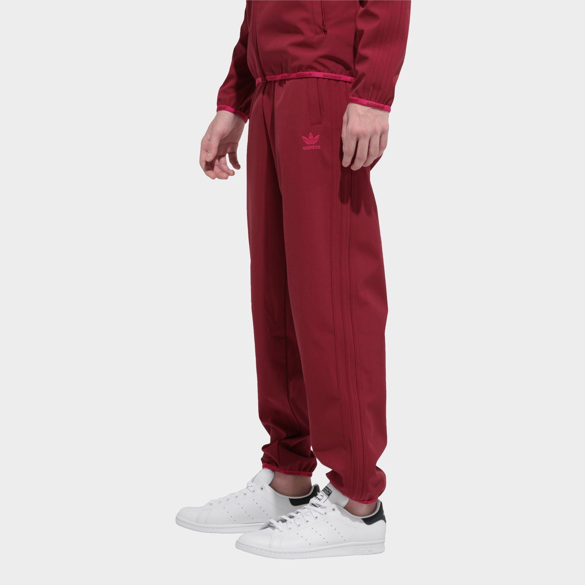 adidas burgundy track pants