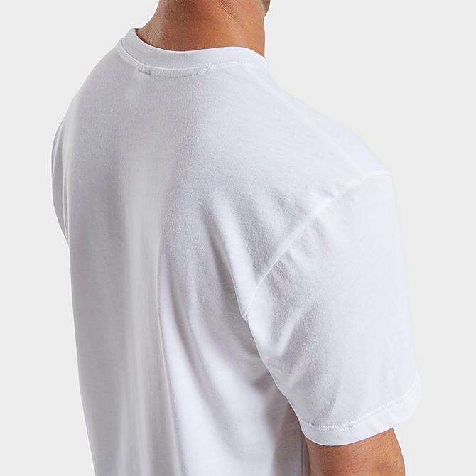 On Model 6 view of Men's Reebok Classics Pocket Short-Sleeve T-Shirt in White Click to zoom