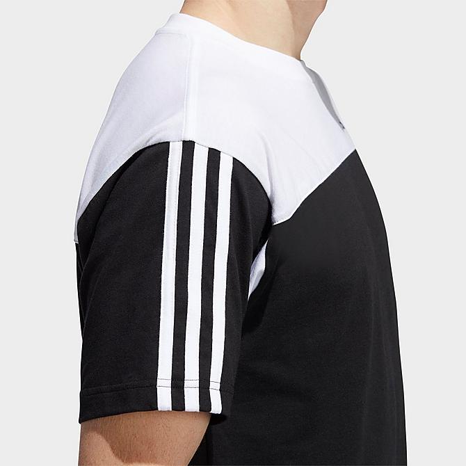 On Model 5 view of Men's adidas Classics Colorblocked T-Shirt in Black/White Click to zoom